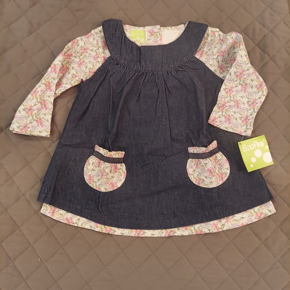 Charming Floral Denim Dress for Kids